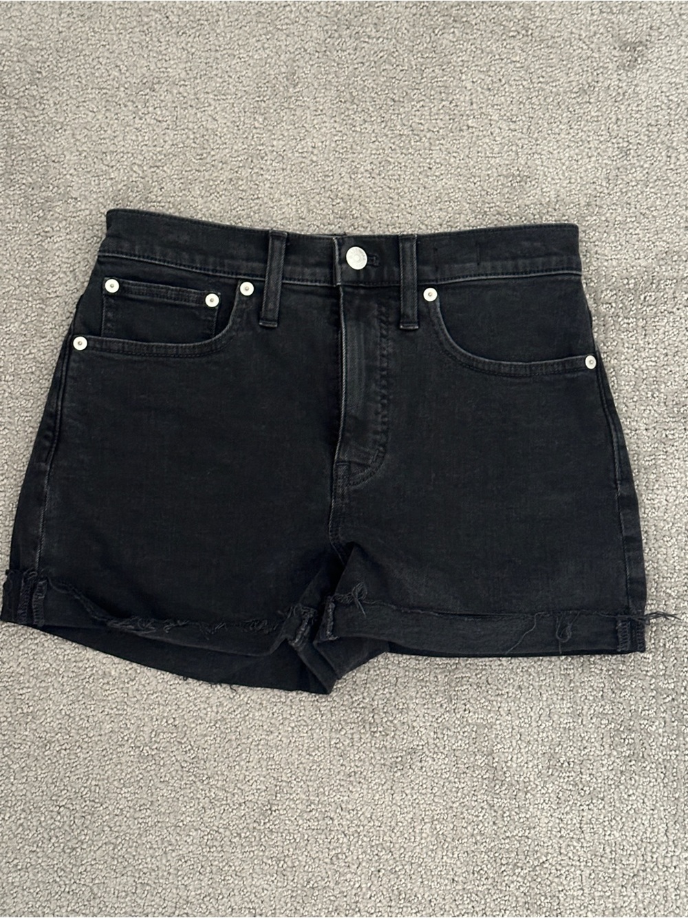 Madewell Black High-Rise Denim Cutoff Shorts